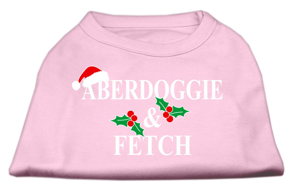 Aberdoggie Christmas Screen Print Shirt Light Pink L